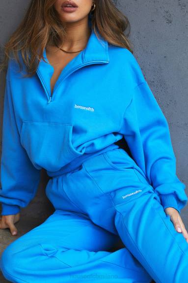 vestiario esso House of CB pantaloni sportivi oli blu con gamba svasata X44T993