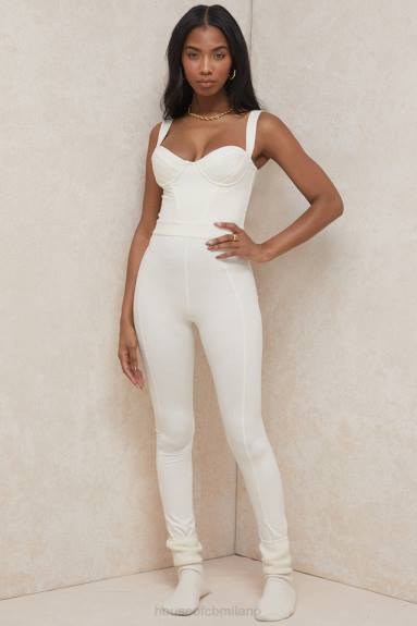 vestiario esso House of CB tuta in jersey elasticizzato bianco sussurro di Mallen X44T1058