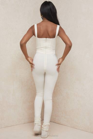 vestiario esso House of CB tuta in jersey elasticizzato bianco sussurro di Mallen X44T1058