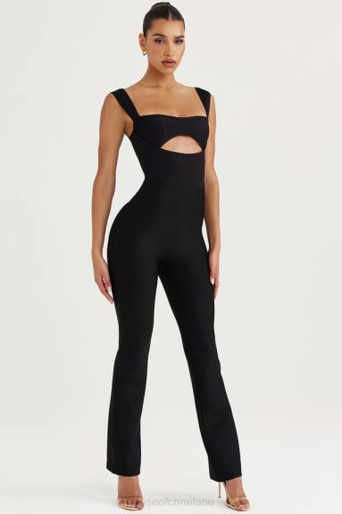 vestiario esso House of CB tuta nera con bende di Yasmeen X44T933