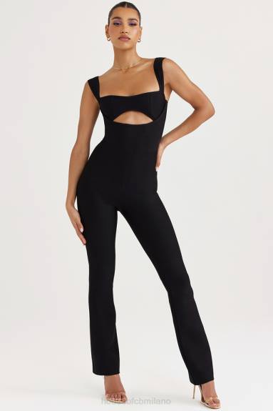 vestiario esso House of CB tuta nera con bende di Yasmeen X44T933