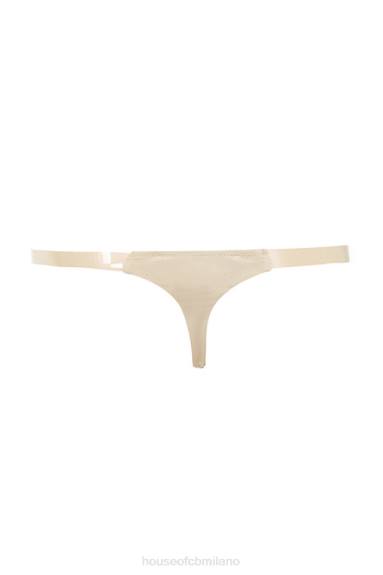 vestiario esso House of CB perizoma trasparente con cinturino laterale - beige X44T1298