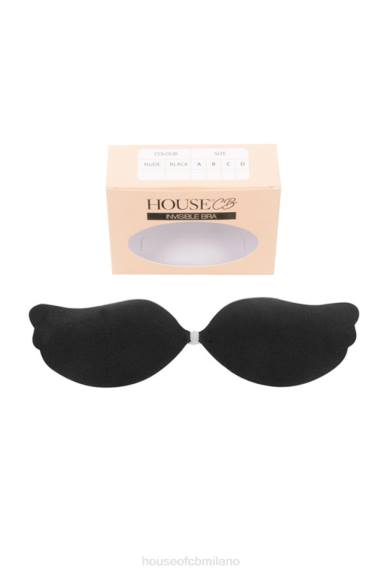 vestiario esso House of CB Reggiseno a V in microfibra stampata con chiusura frontale - nero X44T1319