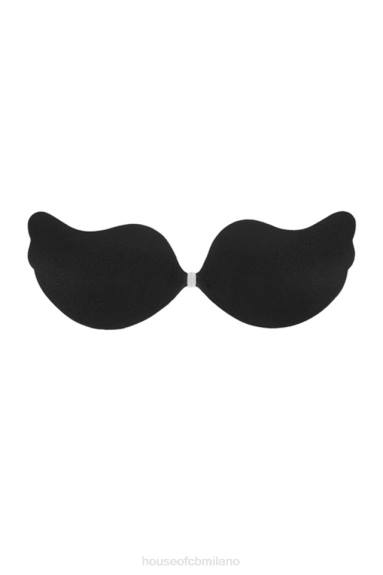 vestiario esso House of CB Reggiseno a V in microfibra stampata con chiusura frontale - nero X44T1319