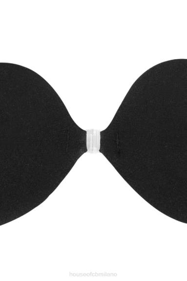 vestiario esso House of CB Reggiseno a V in microfibra stampata con chiusura frontale - nero X44T1319