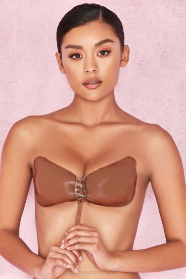 vestiario esso House of CB Reggiseno invisibile push up in silicone - caramello X44T1281