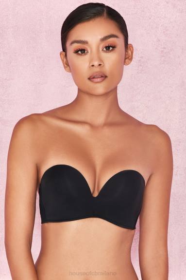 vestiario esso House of CB Reggiseno liscio senza spalline preformato - nero X44T1309