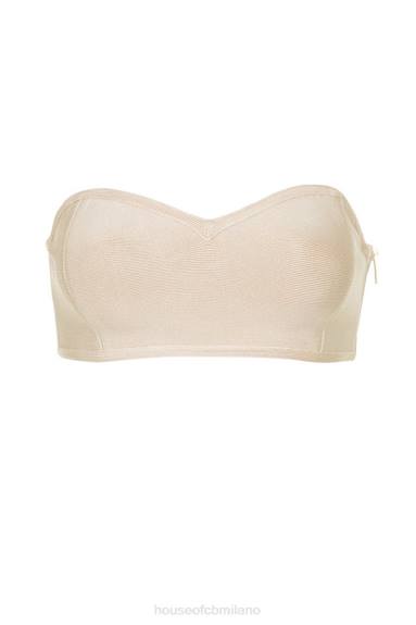 vestiario esso House of CB reggiseno senza spalline con fasciatura beige nuda X44T1311