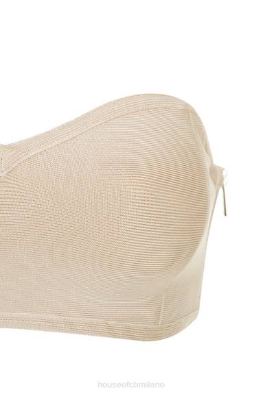 vestiario esso House of CB reggiseno senza spalline con fasciatura beige nuda X44T1311