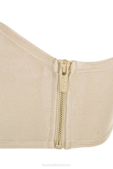 vestiario esso House of CB reggiseno senza spalline con fasciatura beige nuda X44T1311
