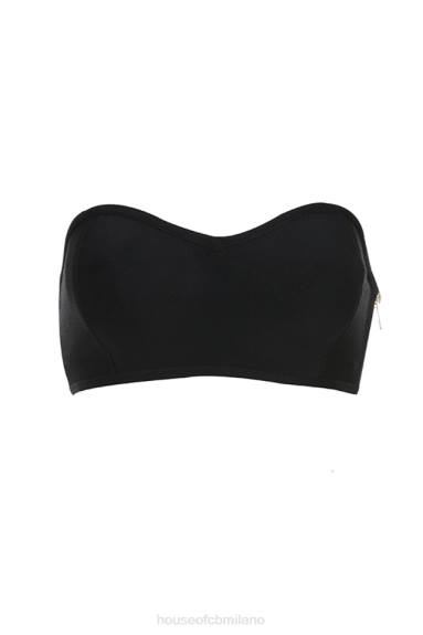 vestiario esso House of CB reggiseno senza spalline con fasciatura nera nuda X44T1312