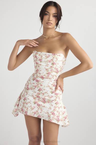 vestiario esso House of CB Abito a corsetto drappeggiato con stampa di rose di gelsomino X44T439