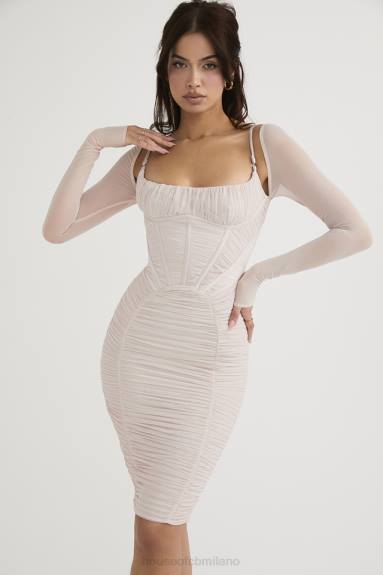 vestiario esso House of CB Abito con corsetto arricciato in cristalli Freyja X44T487