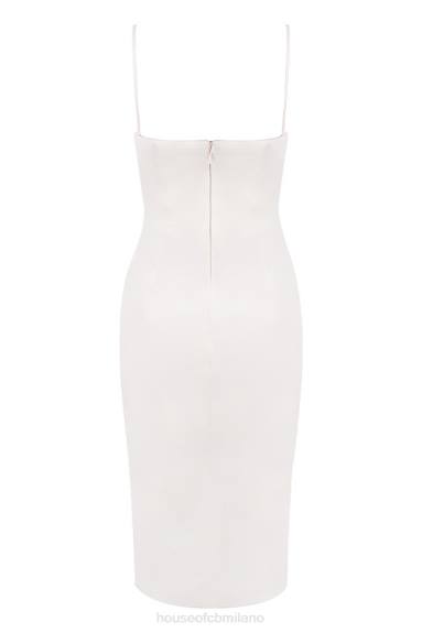 vestiario esso House of CB Abito con corsetto in raso avorio Anja X44T595
