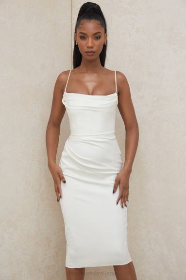 vestiario esso House of CB Abito con corsetto in raso avorio Anja X44T595