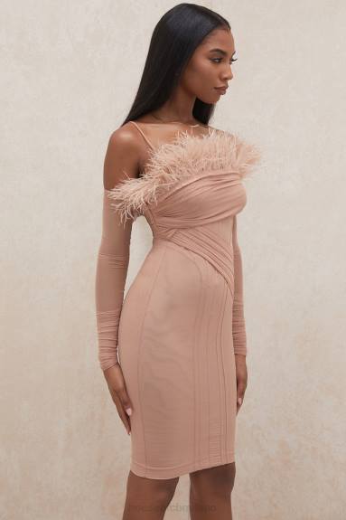 vestiario esso House of CB Abito con corsetto in rete Naira cipria X44T589