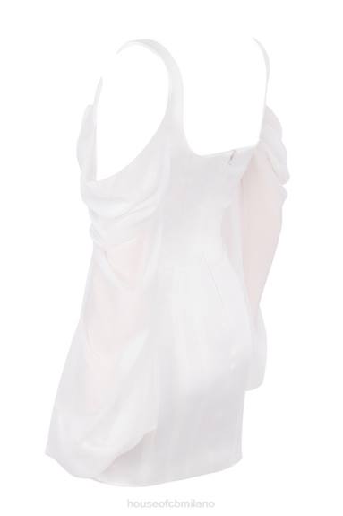 vestiario esso House of CB Abito corsetto bianco in Eva con maniche in blouson X44T611