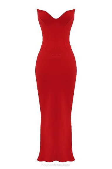 vestiario esso House of CB Abito corsetto senza spalline color ciliegia Tamara X44T230