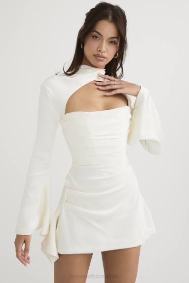 vestiario esso House of CB abito a corsetto drappeggiato color avorio toira X44T490