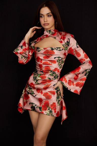 vestiario esso House of CB abito a corsetto drappeggiato con stampa toira rose X44T503