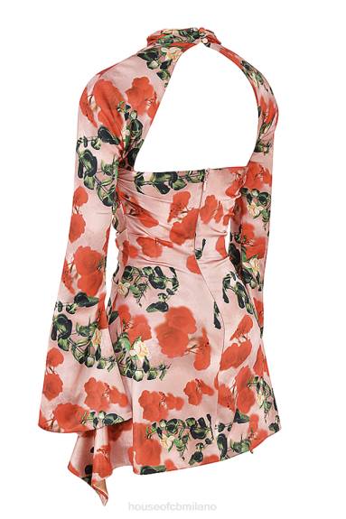 vestiario esso House of CB abito a corsetto drappeggiato con stampa toira rose X44T503