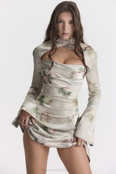 vestiario esso House of CB abito a corsetto drappeggiato floreale vintage toira X44T272