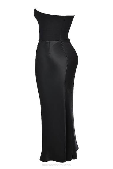 vestiario esso House of CB abito corsetto nero senza spalline persefone X44T119