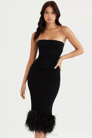 vestiario esso House of CB abito corsetto senza spalline nero fionula X44T457