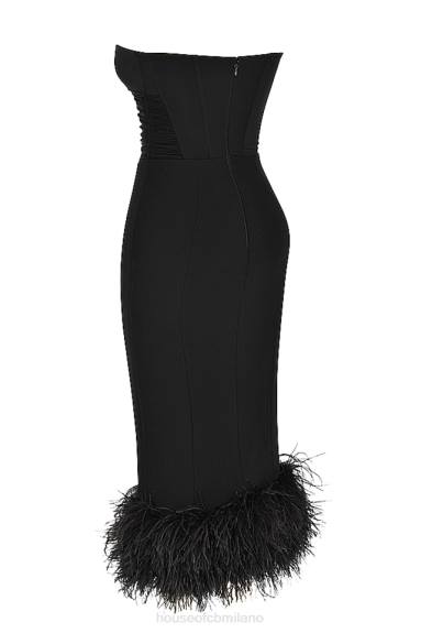 vestiario esso House of CB abito corsetto senza spalline nero fionula X44T457