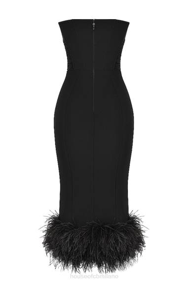 vestiario esso House of CB abito corsetto senza spalline nero fionula X44T457