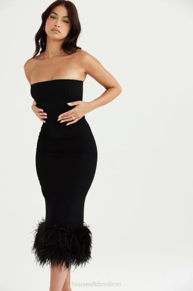 vestiario esso House of CB abito corsetto senza spalline nero fionula X44T457
