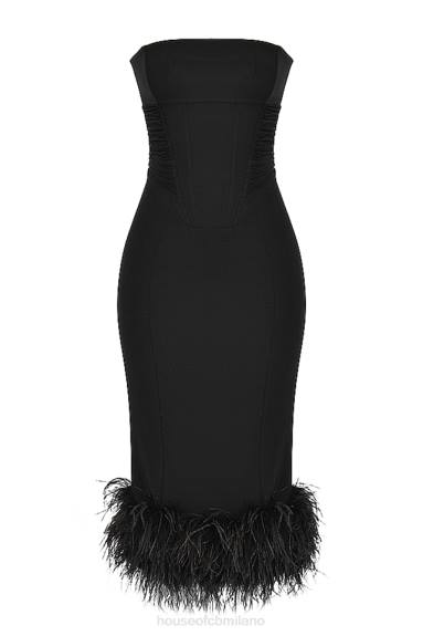 vestiario esso House of CB abito corsetto senza spalline nero fionula X44T457