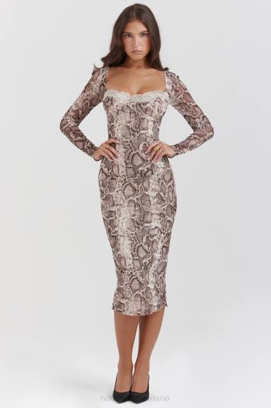 vestiario esso House of CB abito corsetto seraphina con stampa serpente X44T145