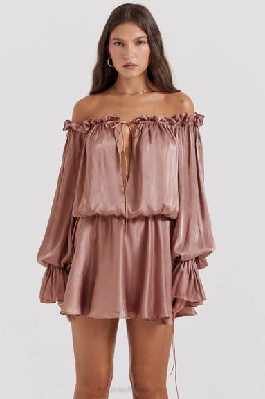 vestiario esso House of CB abito chaya nocciola con spalle scoperte X44T177
