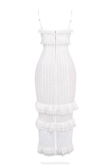 vestiario esso House of CB Abito lungo Eve in pizzo bianco X44T228