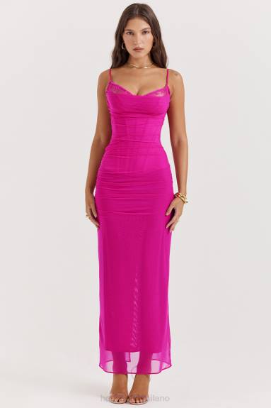 vestiario esso House of CB Abito lungo fucsia Nalini X44T197