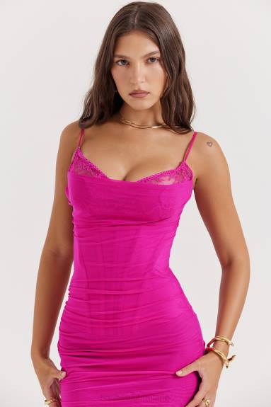 vestiario esso House of CB Abito lungo fucsia Nalini X44T197