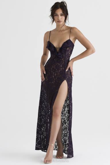 vestiario esso House of CB Abito lungo in pizzo Malia Night Shade X44T392