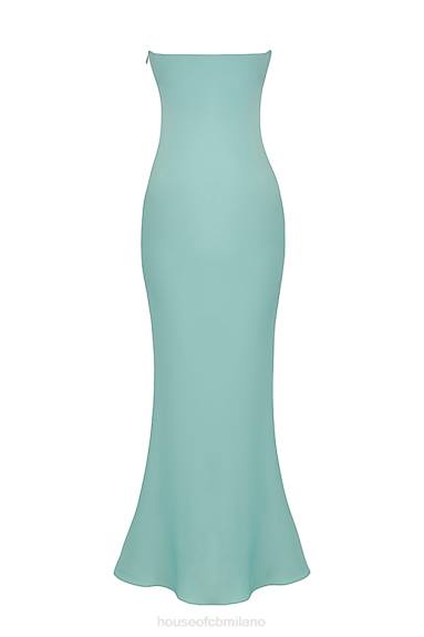 vestiario esso House of CB Abito lungo senza spalline in raso giada Alette X44T408
