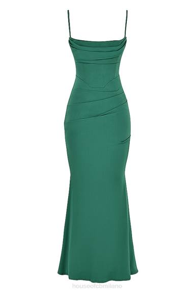 vestiario esso House of CB Abito maxi con corsetto Milena Forest X44T389