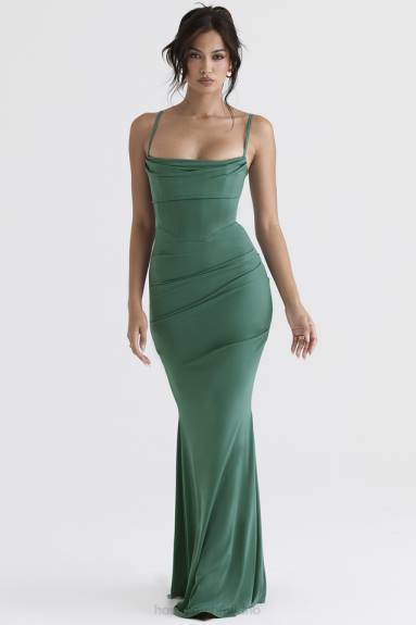 vestiario esso House of CB Abito maxi con corsetto Milena Forest X44T389