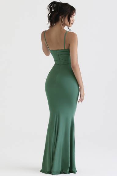 vestiario esso House of CB Abito maxi con corsetto Milena Forest X44T389