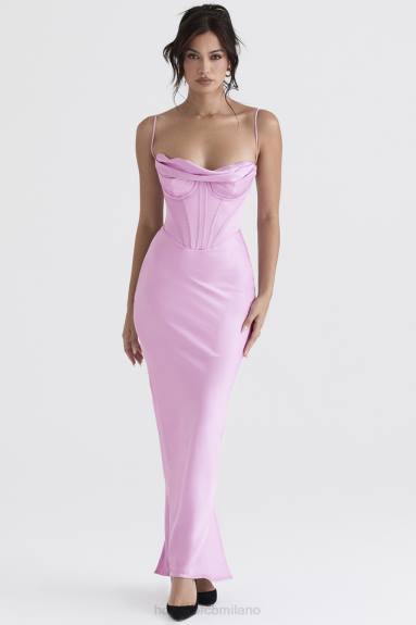 vestiario esso House of CB Abito maxi corsetto rosa charmaine X44T379
