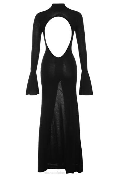 vestiario esso House of CB maxi abito Sancha in maglia nera X44T141