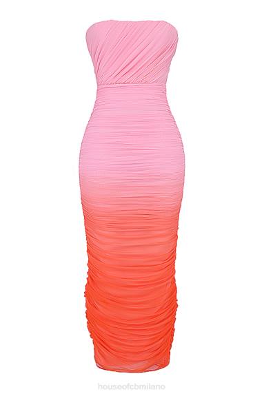 vestiario esso House of CB maxi abito arricciato color zaffiro X44T179