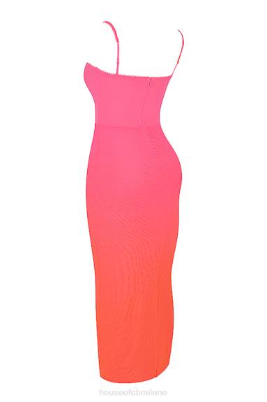 vestiario esso House of CB maxi abito calista ombre fiamma X44T184