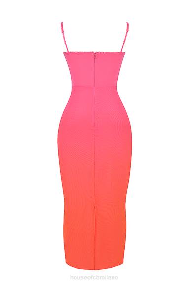 vestiario esso House of CB maxi abito calista ombre fiamma X44T184