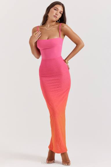 vestiario esso House of CB maxi abito calista ombre fiamma X44T184
