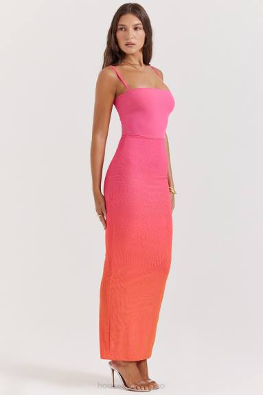 vestiario esso House of CB maxi abito calista ombre fiamma X44T184