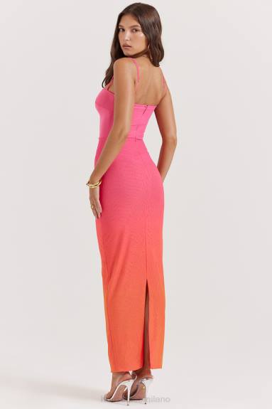vestiario esso House of CB maxi abito calista ombre fiamma X44T184